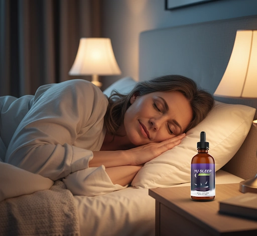 Calm, dark bedroom for falling asleep faster